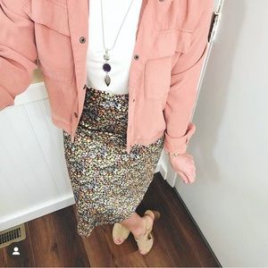 Loft floral midi skirt. Size medium.